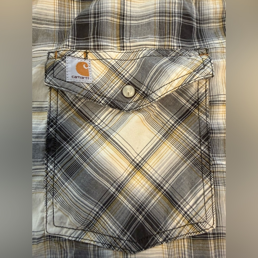 (2) Men’s Carhartt snap up plaid shirts XL - Picture 11 of 13